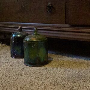 Iridescent Glass Jars